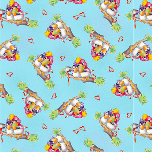 Studio E - Painting The World - Parrots, Aqua