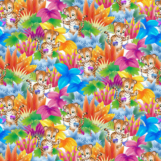 Studio E - Painting The World - Tigers and Flowers, Multi