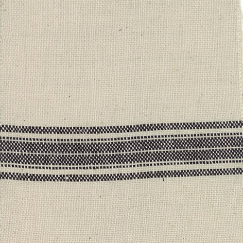 Moda Toweling -  Toweling Basics - 16" Hemmed Edge, Cream w/Black Stripe