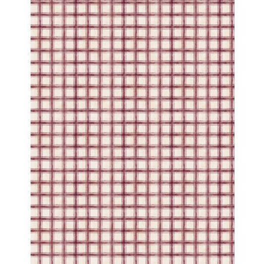 Wilmington Prints - Proud Rooster - Plaid, Ivory/Red