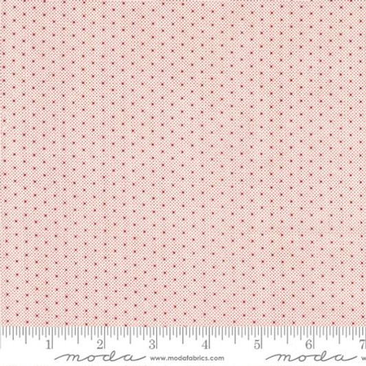 Moda - Red White Gatherings - Double Dots, Vanilla