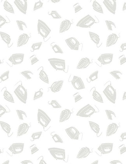 Wilmington Prints - Essentials Sew Happy - Irons, White on White