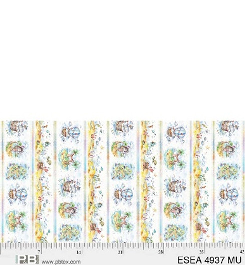 P & B Textiles - Enchanted Seas - Border Stripe, Multi