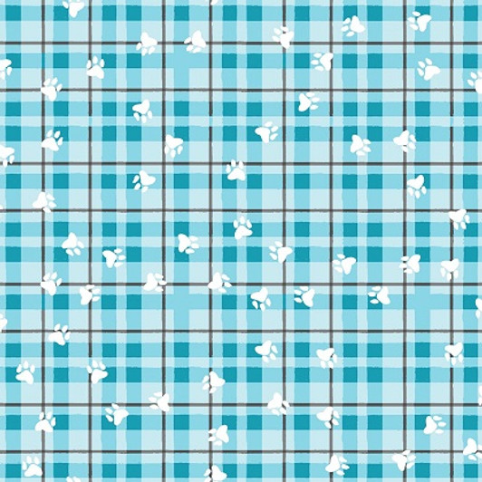 3 Wishes - Woodland Wander - Plaid Paws, Aqua