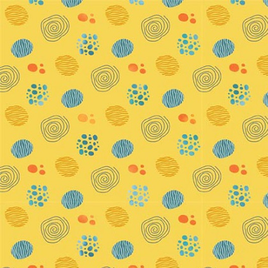 Quilting Treasures - Dinosaurus - Geo, Yellow