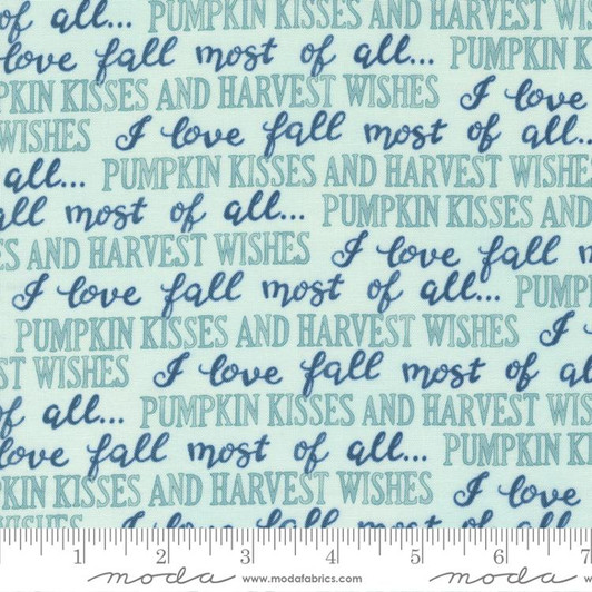 Moda - Harvest Wishes - Fall Words, Aqua