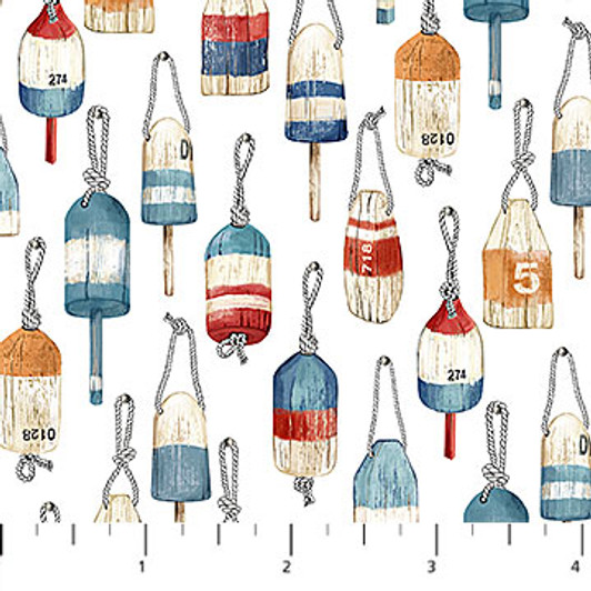 Northcott - Beach Therapy - Buoys, Off-White