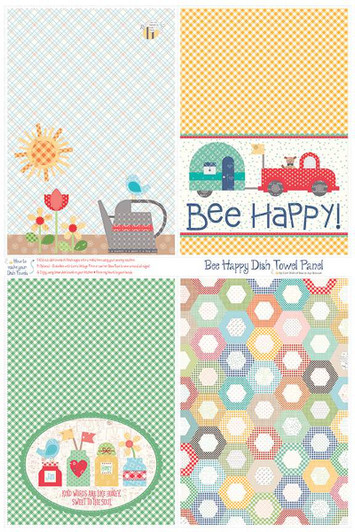 Riley Blake - Bee Ginghams - 36" x 54" Dish Towel Panel