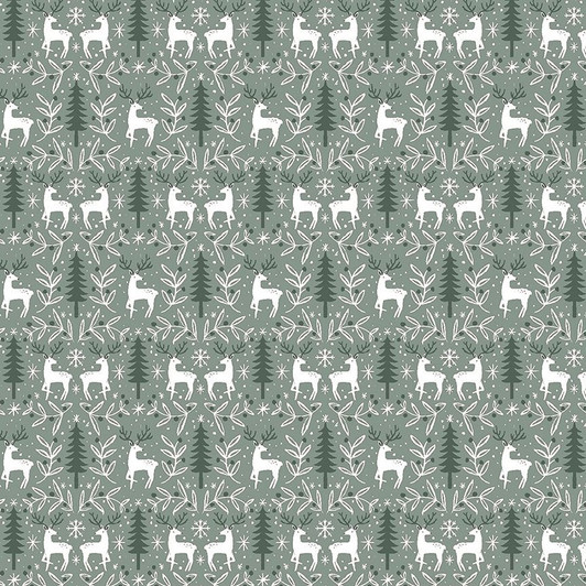 Dear Stella - Best In Snow - Reindeer Toile, Moss