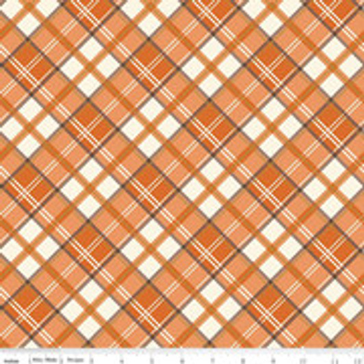 Riley Blake - Shades of Autumn - Plaid, Orange Sparkle