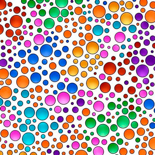 Quilting Treasures - Carnivale - Dots, Multi/White