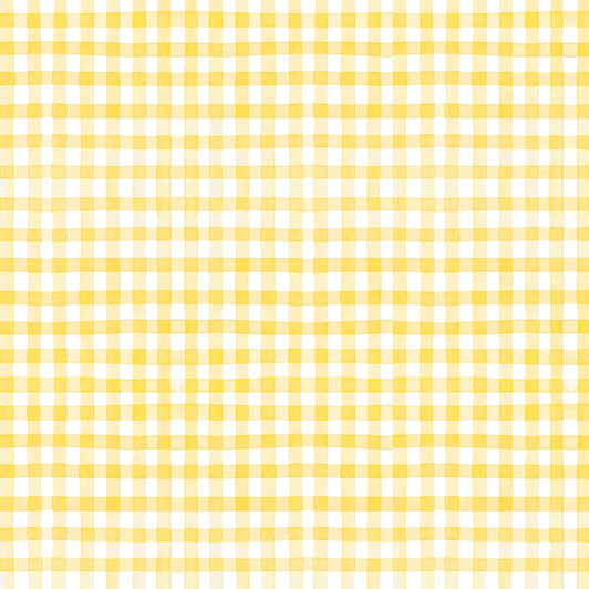 Clothworks - Sunflower Bouquets - Gingham, Yellow