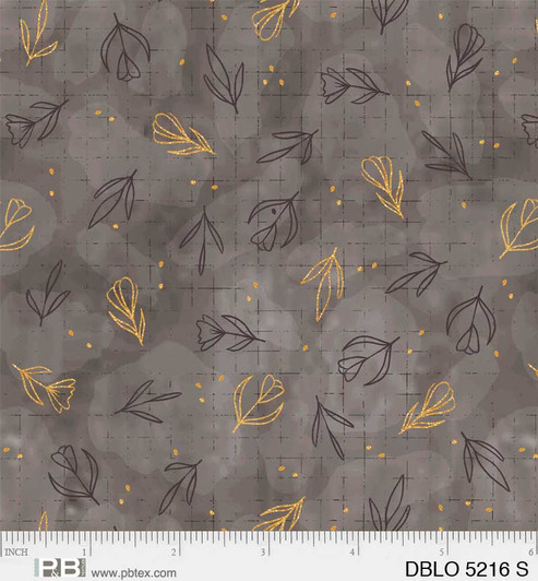 P & B Textiles - Desert Blooms - Sprigs, Silver