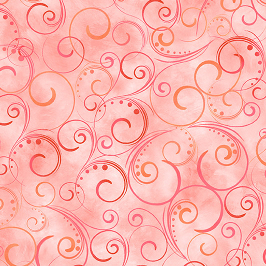 Benartex - 108" Swirling Splendor - Coral