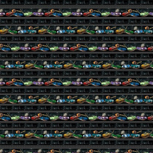 Studio E - Fast and Wild - Border Stripe, Black