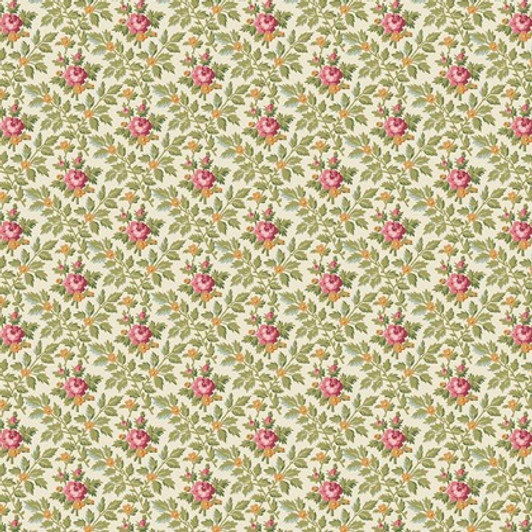 Andover - French Mill - Wallpaper Roses, White