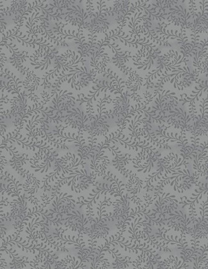 Wilmington Prints - 108" Essentials Swirling Leaves, Dark Gray