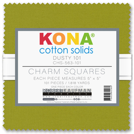 Robert Kaufman - 5" Charm Squares - Kona Cotton, Dusty 101 Palette