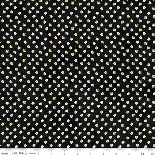 Riley Blake - Hop Hop Hooray - Daisies, Black