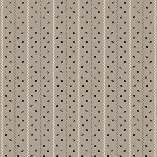 Henry Glass - Quiet Grace - Sprigged Stripe, Gray