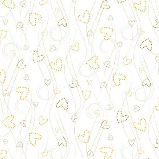 Quilting Treasures - Darling Duckies - Heart Scroll, White