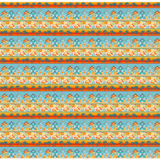 Henry Glass - Surf's Up - Beach Cottage Novelty Stripe, Multi