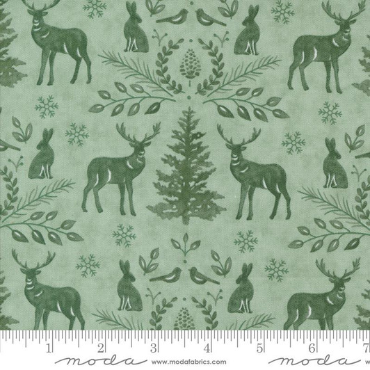 Moda - Woodland Winter - Woodland Damask, Eucalyptus