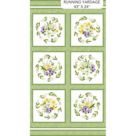 Northcott - Spring Awakening - 24" Blocks Panel, White