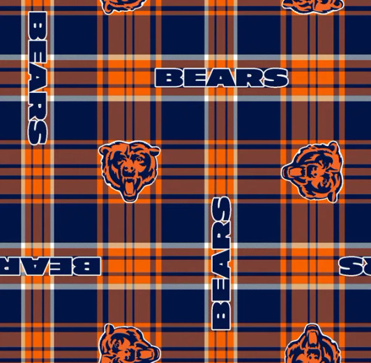 Fabric Traditions - NFL Fleece - Chicago Bears, Navy/Orange