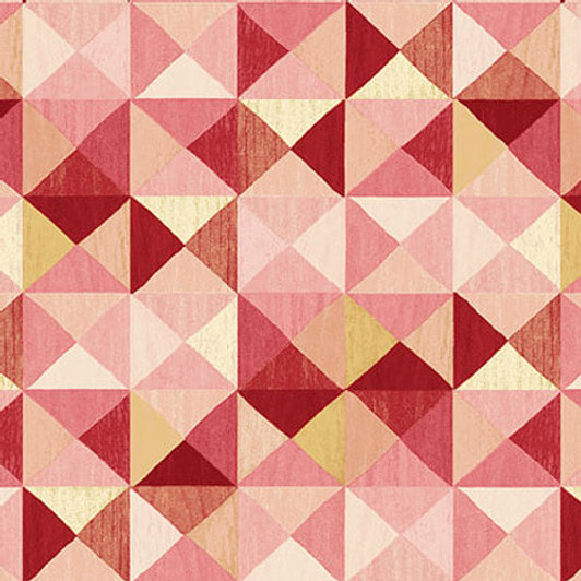 Studio E - Bella Blue Birds - Trianlge Texture, Coral Pink