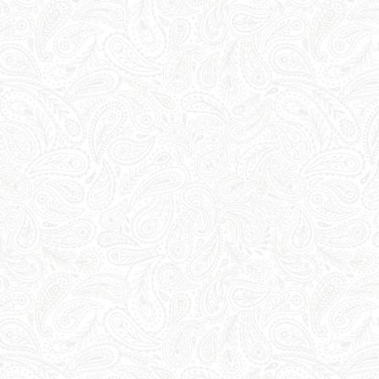 Lewis & Irene - Tiny Florals - Peacock Paisley, White on White