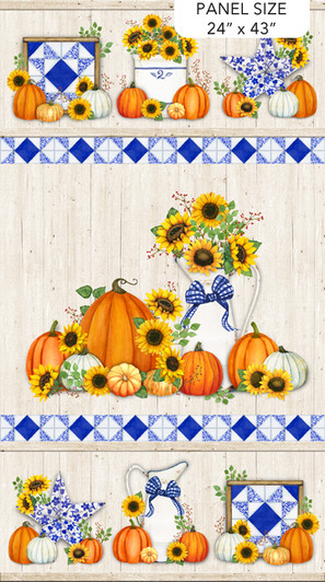 Northcott - Autumn Gathering - 24" Pumpkin Panel, Cream
