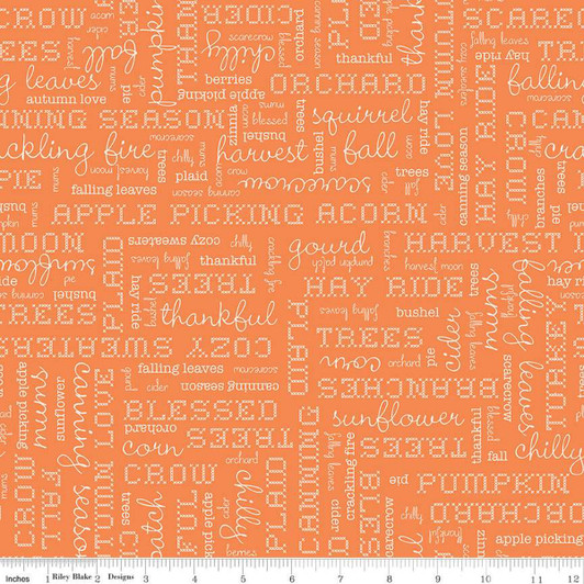 Riley Blake - Autumn - Words, Pumpkin