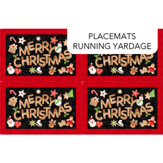 Northcott - Sugar Coated - 28" Placemat Panel, Black