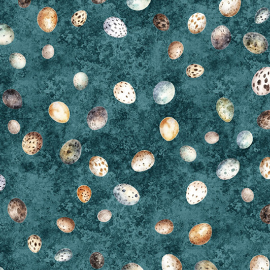 Quilting Treasures - Birdsong - Egg Toss, Teal