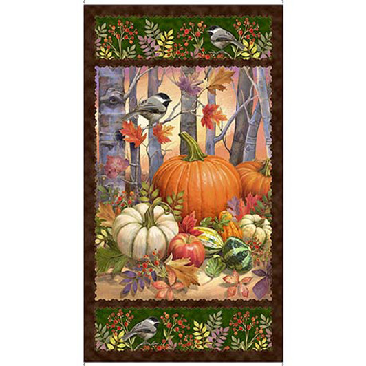 Quilting Treasures - Autumn Forest - 24" Harvest Panel, Multi