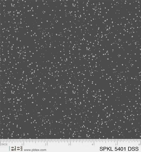 P & B Textiles - Sparkle - Abstract Metallic Dots, Silver/Dark Silver