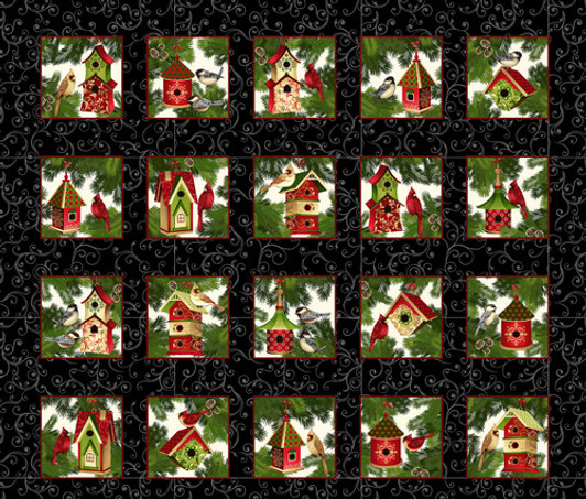 Studio E - 'Tis the Season - 36" Christmas Blocks, Black
