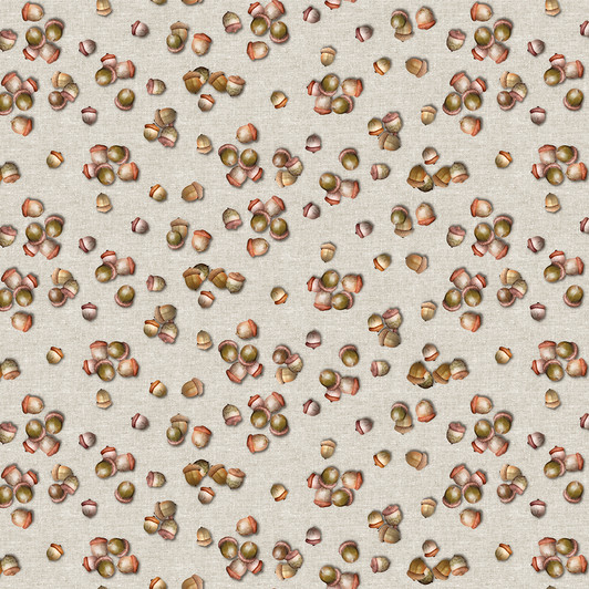 Clothworks - The Secret Life of Squirrels II - Digital Acorns, Light Taupe