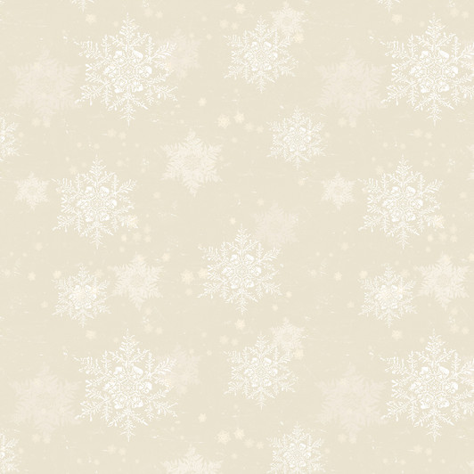 Clothworks - Snow Mountain - Snowflakes, Light Taupe
