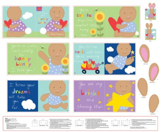 Studio E - Huggable & Lovable - 36" I Love You Honey Bunny, Book Panel