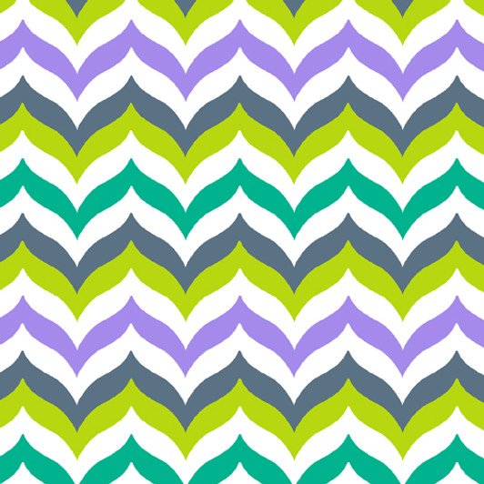 Andover - Let's Play Dolls - Chevrons, Purple & Green