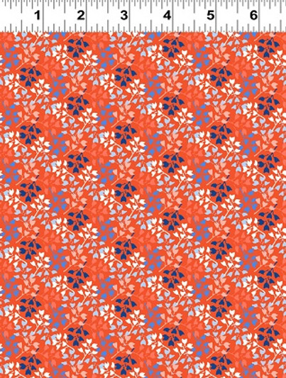 Clothworks - Margot - Leaves, Light Tomato