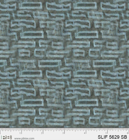 P & B Textiles - Still Life - Geo Rectangles, Silver Blue