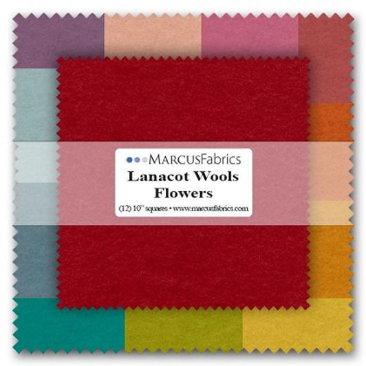 Marcus Fabrics - Lanacot Wool - 12 - 10" Squares, Flowers