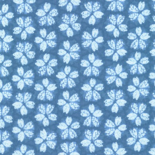 Robert Kaufman - Shibori Blues - White Flowers, Blue