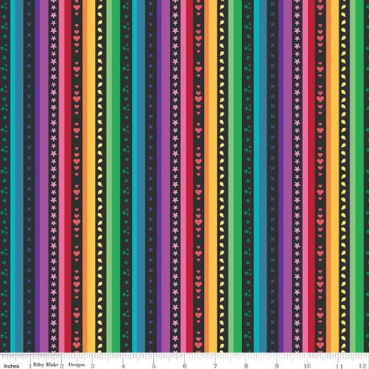 Riley Blake - Bloom - Stripe, Black