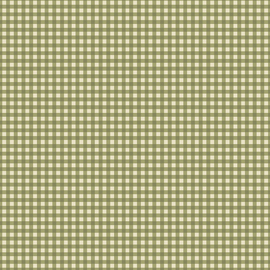 Benartex - Jingle Bell Flannel - Village Check, Sage
