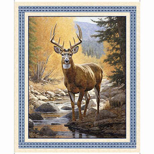 Quilting Treasures - Buck Wild - 36" Deer Panel, Multi