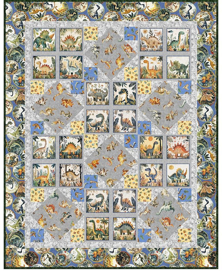 Quilting Treasures Pattern - Dino Rocks Quilt Pattern - 55" x 69"